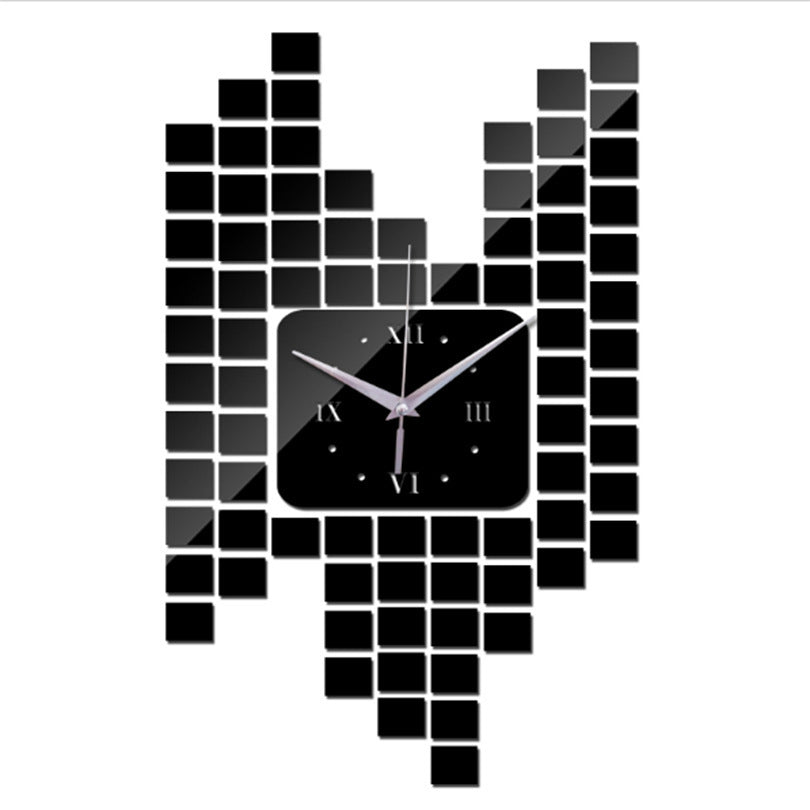 Mosaic Wall Sticker Clock Wall Decoration Digital Wall Clock Clock